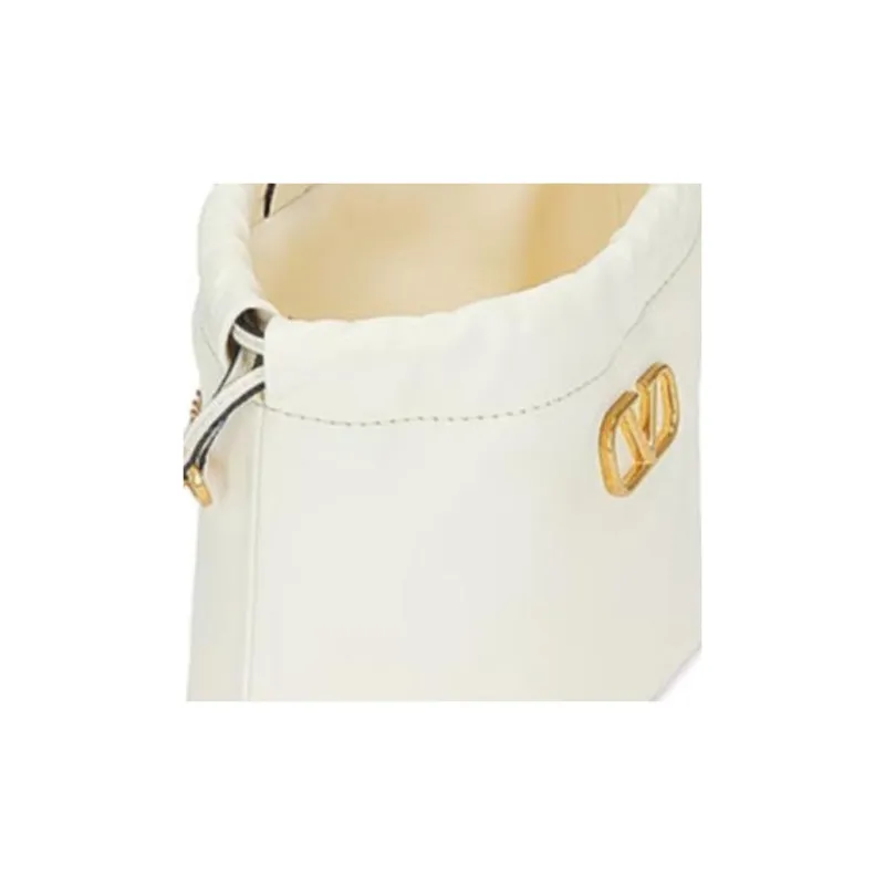 Valentino Calfskin Bucket Bags Crossbody Bag Shoulder Bag Women's White-5
