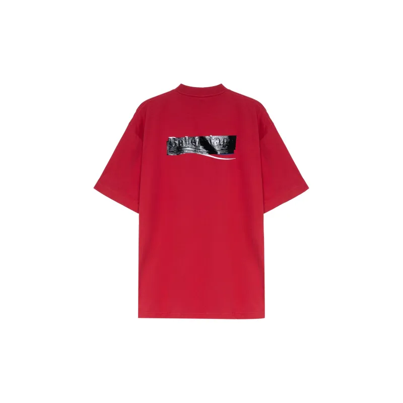 Balenciaga T Shirt Loose Fit Men's Red-1