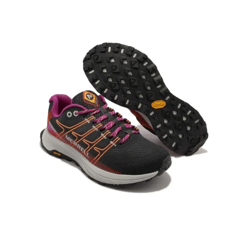 MERRELL Moab Flight Cushioned Wear-Resistant Breathable Low-Top Outdoor Shoes Women's Black Red-4