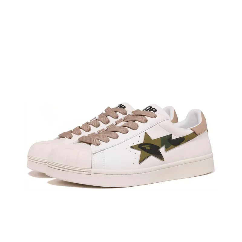 BAPE A BATHING APE Skull Sta White Beige-2