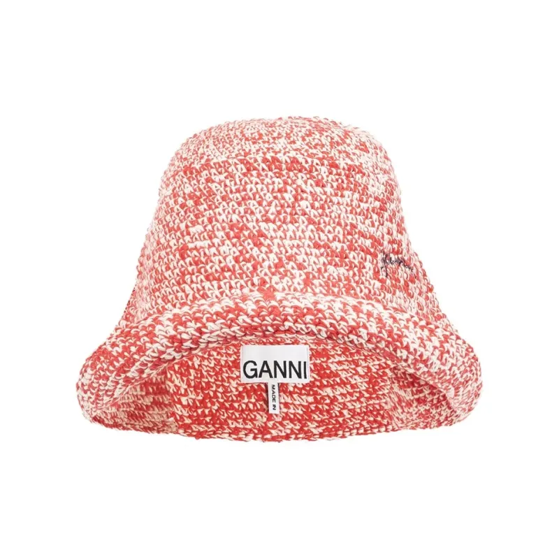 GANNI Organic Cotton Bucket Hats Women's Pink-1