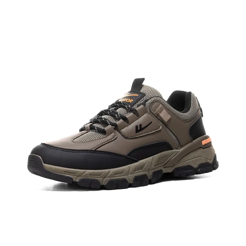 Warrior Anti Slip Wear Resistant Breathable Impact Resistant Lightweight Low Top Outdoor Shoes Men's Brown-1