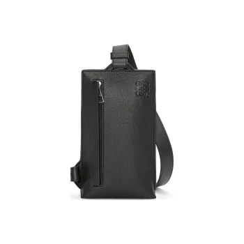 LOEWE Grained Calfskin Fanny Pack Sling Bag Crossbody Bag Men's Black