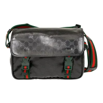 GUCCI Crystal Leather Messenger Bag Shoulder Bag Crossbody Bag Regular Men's Black