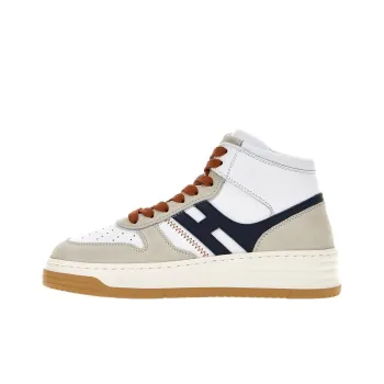 HOGAN H630 High Top Skateboard Shoes Women's White Gray Blue