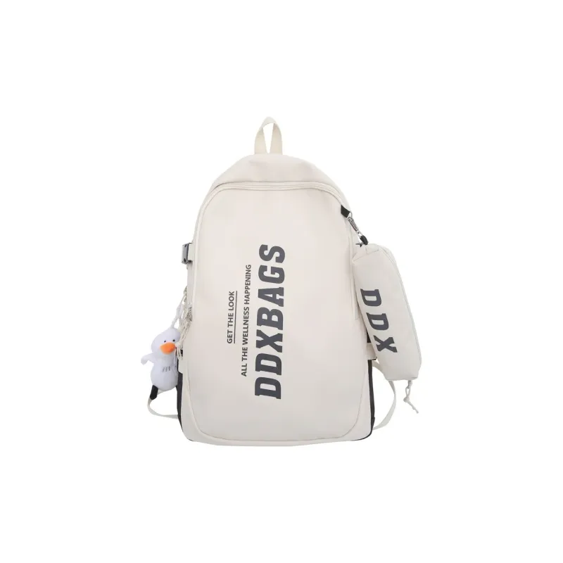 GEERDUN Nylon Backpack Unisex Ecru/Black/Red/Blue/Purple-0