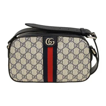 GUCCI Ophidia Leather Camera Bags Shoulder Bag Crossbody Bag Men's Blue & Beige
