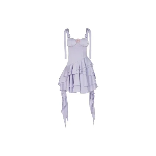 GUO JINGYI Slip Dresses Women's Lilac