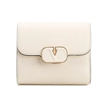 Valentino Vlogo Calfskin Wallet Regular Women's White