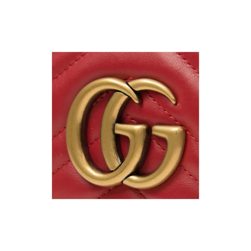GUCCI GG Marmont Quilting Leather Camera Bags Crossbody Bags Shoulder Bags Women's Red-4