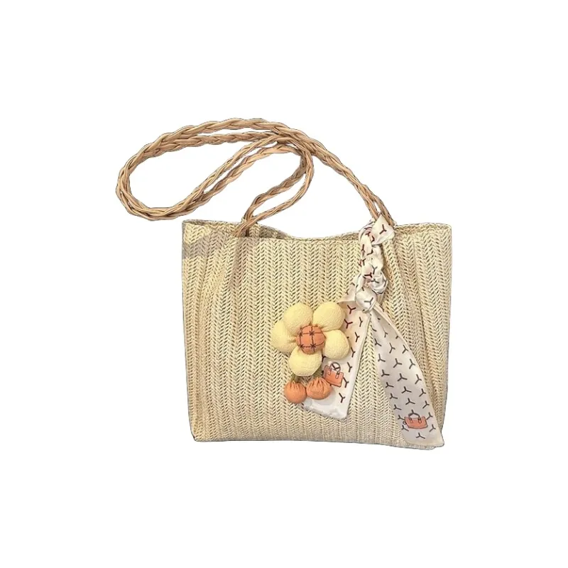 Dusen Kangaroo Fabric Shoulder Bag Regular Women's White/Khaki/Green-5