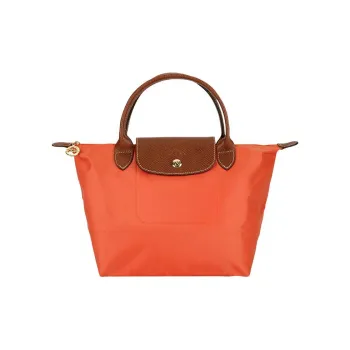 LONGCHAMP Le Pliage Polyamide Canvas With Leather Dumpling Bag Handbags Small Size Women's Orange