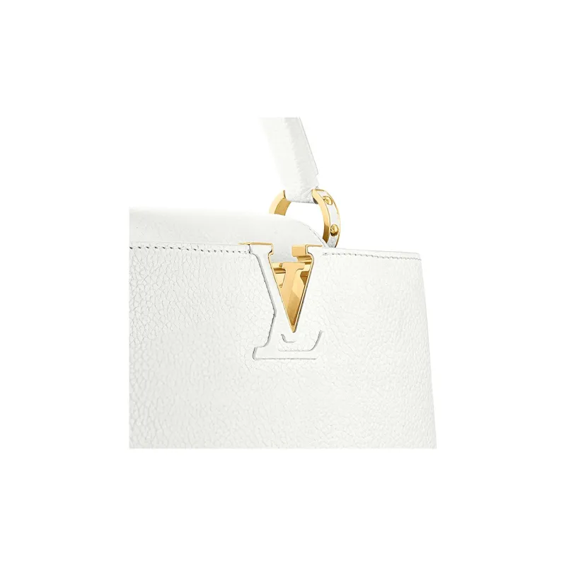 LOUIS VUITTON Capucines Taurillon Leather Handbag Detachable Shoulder Bag, Crossbody Bag Women's Snow-6