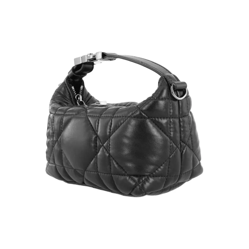 DIOR Travel Cow Leather Lunch Bag Clutch Trumpets Women's Black Silver-2