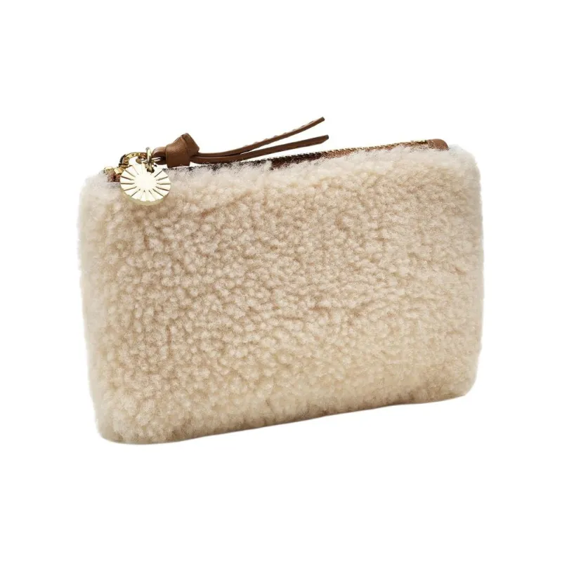 UGG Sheepskin Coin Purse Small Size Unisex Ecru-1