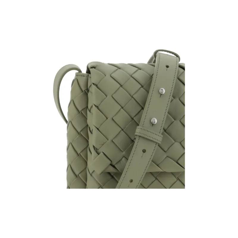 Bottega Veneta Lambskin Handbag Shoulder Bag Crossbody Bag Men's Green-3