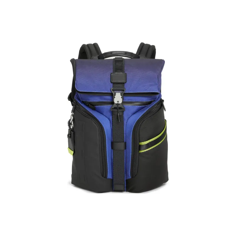 TUMI Leather Backpack Unisex Blue-0