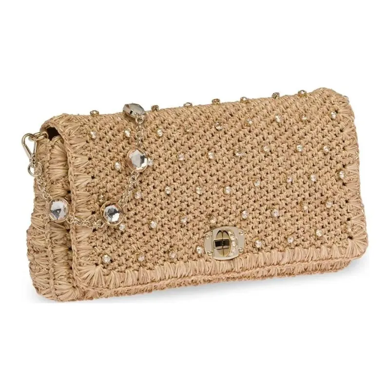 MIU MIU Synthetic Crystal Portable One Shoulder Clutch Women's Yellow-1