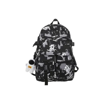 GEERDUN Nylon Backpack Unisex Black & Gray/Ink & Green/Gray & Blue