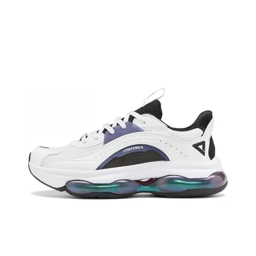 PEAK Cushioning Anti Slip And Wear Resistant Low Top Running Shoes Men's White Black