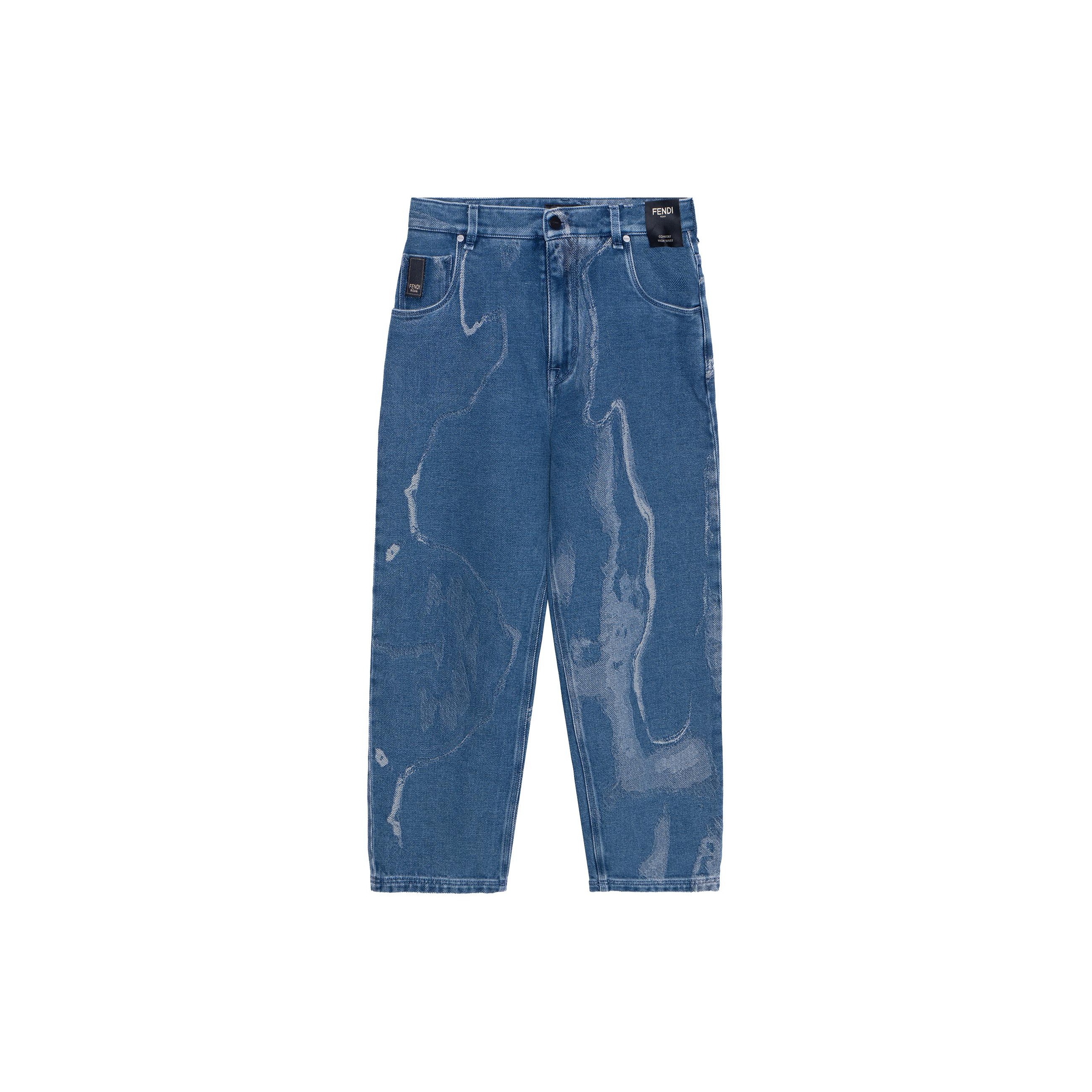 FENDI FF Embroidered slim-fit Jeans | Black | FARFETCH JO
