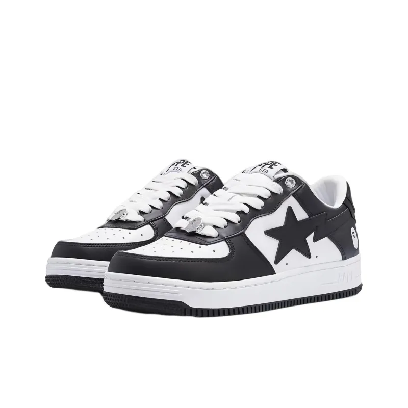 A BATHING APE Bape STA Stylish Skateboarding Shoes Women's Black-2