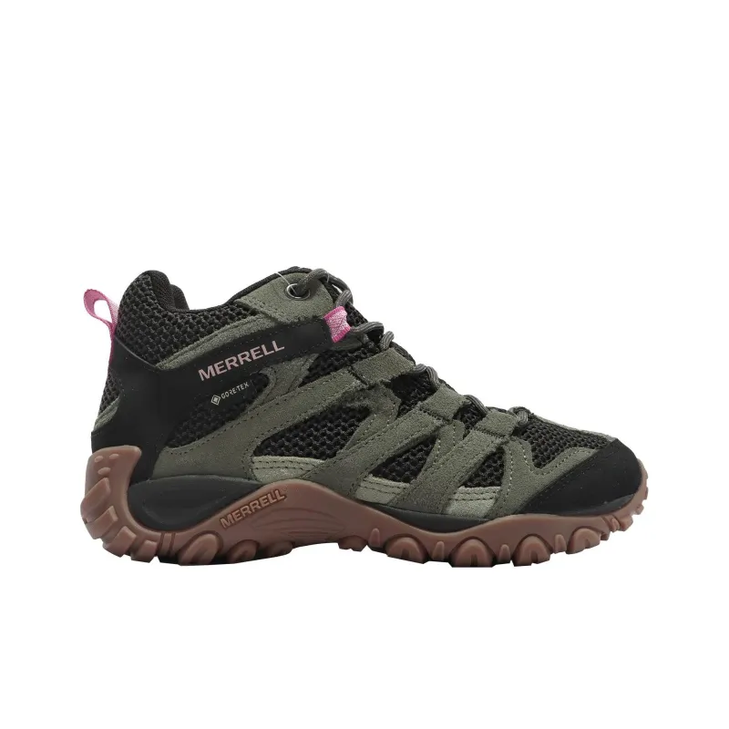 MERRELL Alverstone Anti-Slip Wear-Resistant High-Top Outdoor Shoes Women's Black Green-1