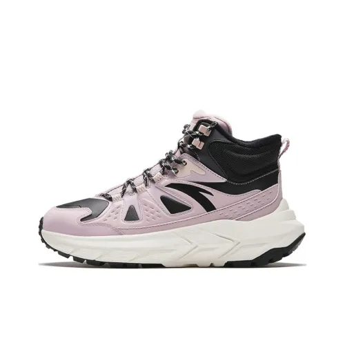 Anta Cushioning Wear-Resistant High-Top Outdoor Shoes Women's Purple Black