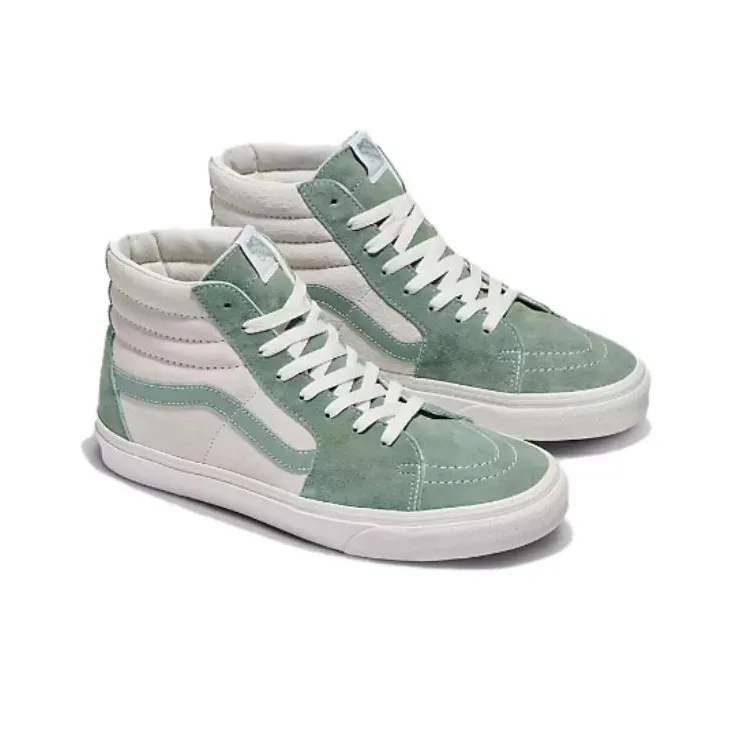 Vans Sk8-Hi Anti-Slip Wear-Resistant Low-Top Skateboard Shoes Unisex White Green-1