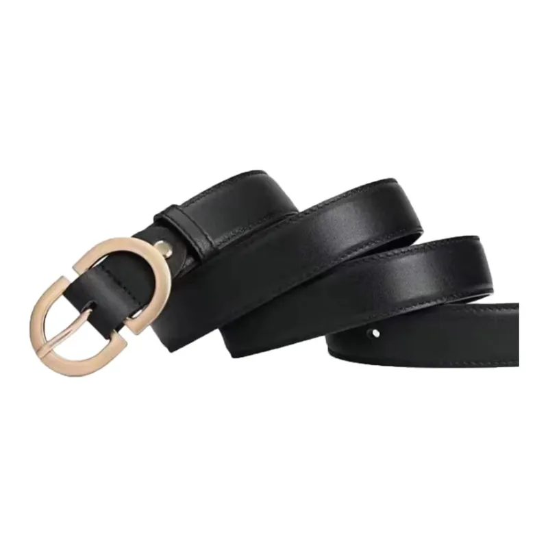 AUGTARLION Instagram Style Comfortable Pin Buckle Cow Leather Leather Belts Women's Black Coffee Width 2.8CM-3