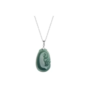 Best Wishes Glutinous Jade Jadeite Necklaces Unisex