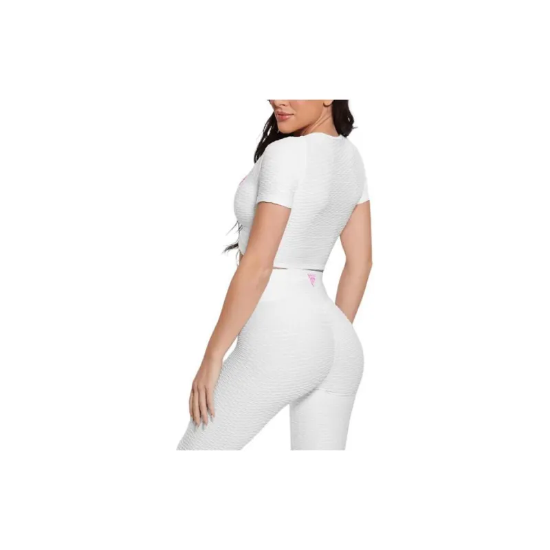 GUESS Co Delma Active Crop Top Tank Tops Women's White-1