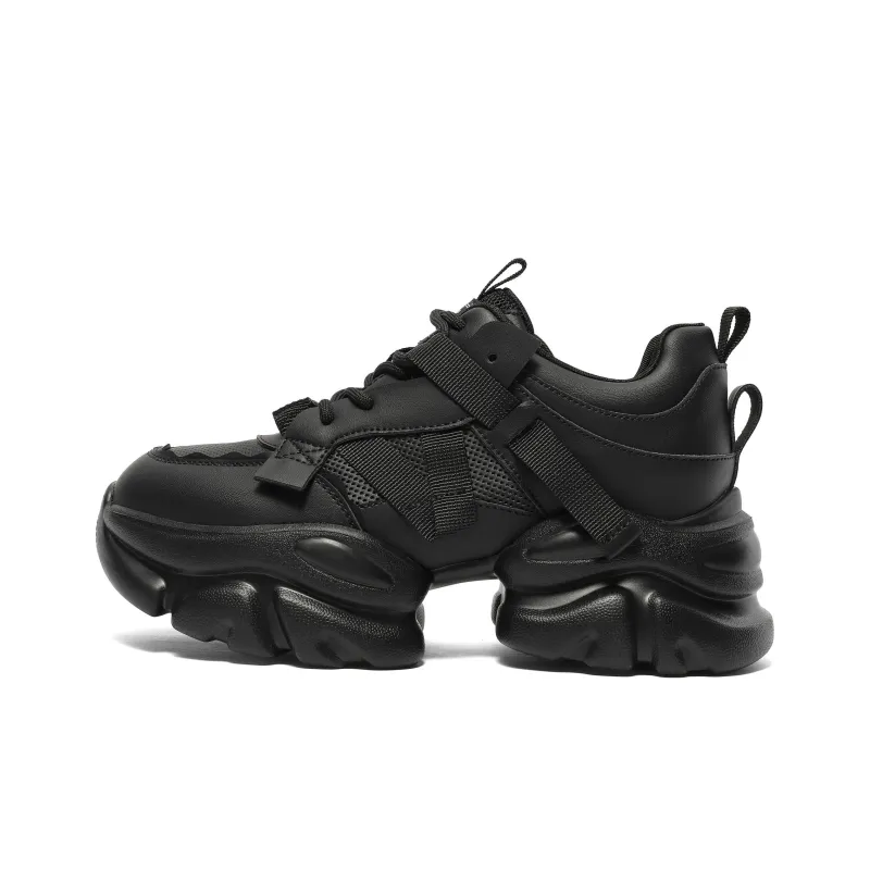 Senda Chunky Sneakers Women's Low Top Black/Gray-5