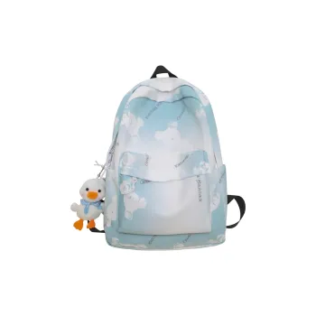 Deli Bear Nylon Backpack Regular Women's Black/Gray/Yellow/Green