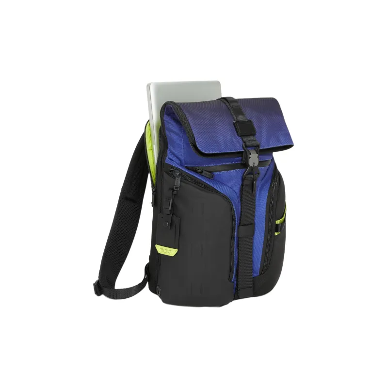 TUMI Leather Backpack Unisex Blue-1