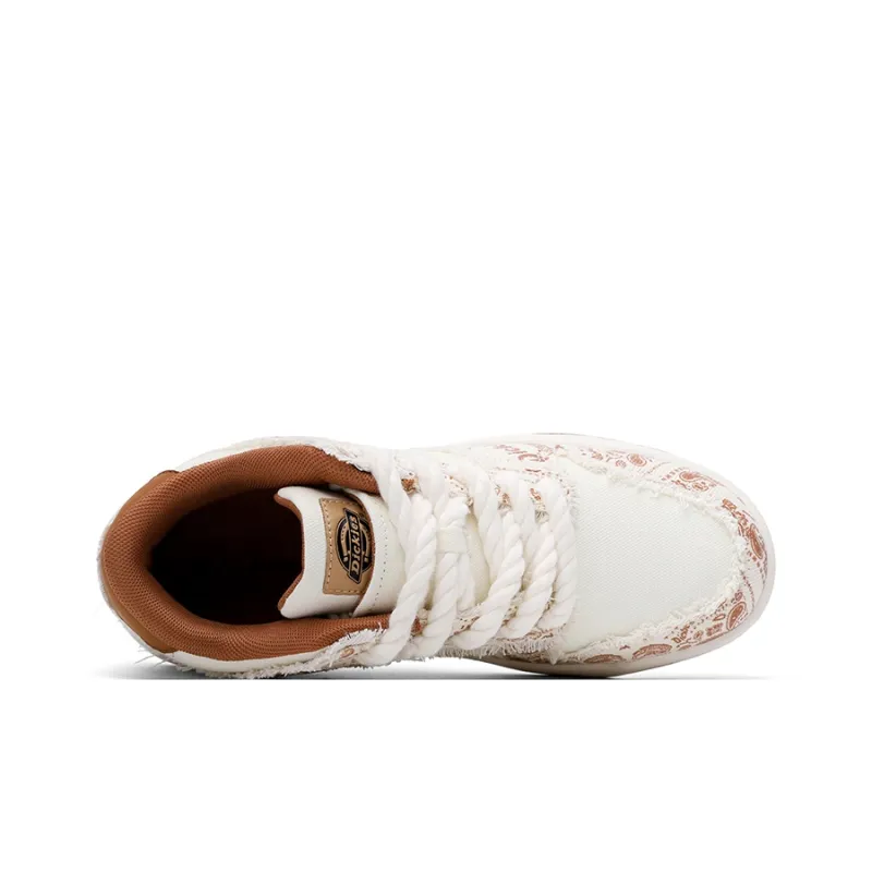 Dickies Low-Top Skateboard Shoes Men's White Brick Red-2