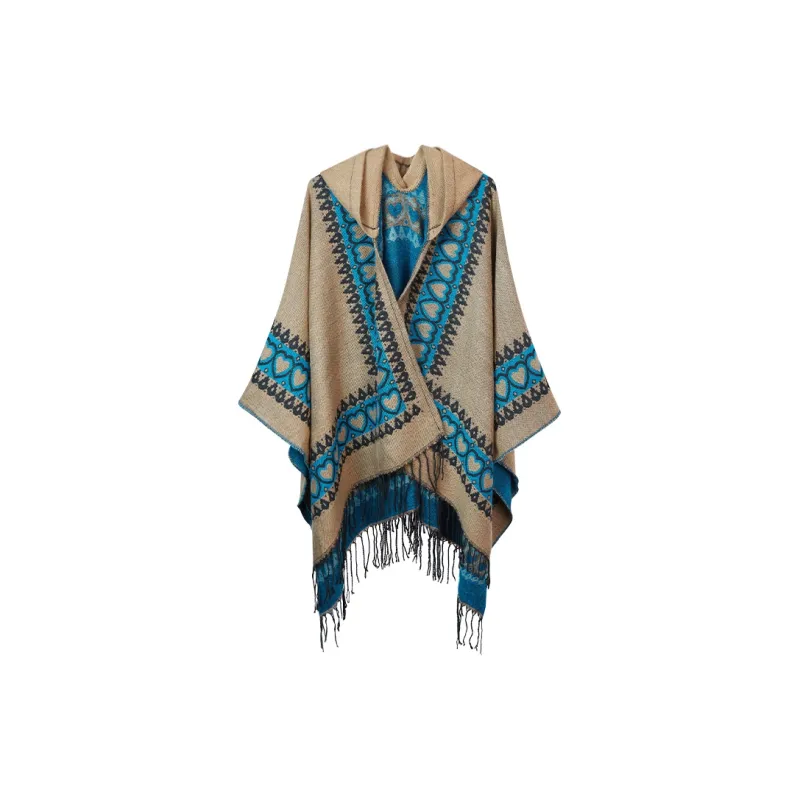 Narandu Polyester Shawls Women's Red/Camel-1