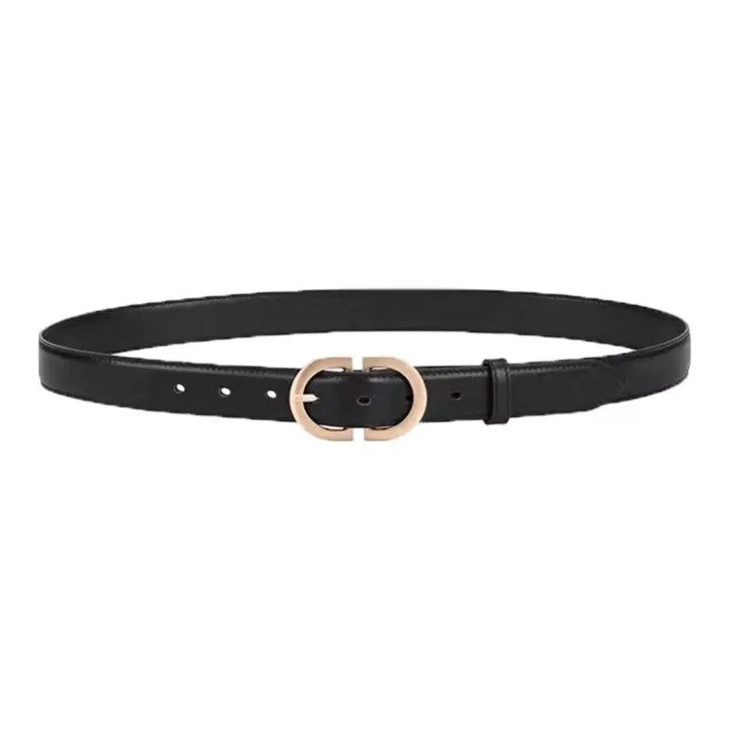 AUGTARLION Instagram Style Comfortable Pin Buckle Cow Leather Leather Belts Women's Black Coffee Width 2.8CM-4