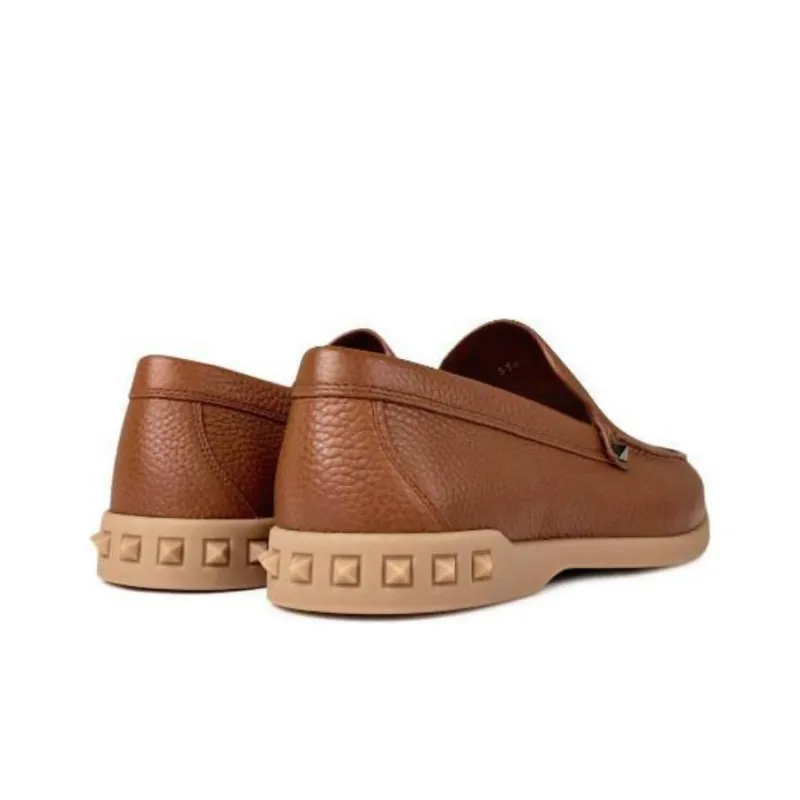 Valentino ROCKSTUD Loafers Women's Brown-4