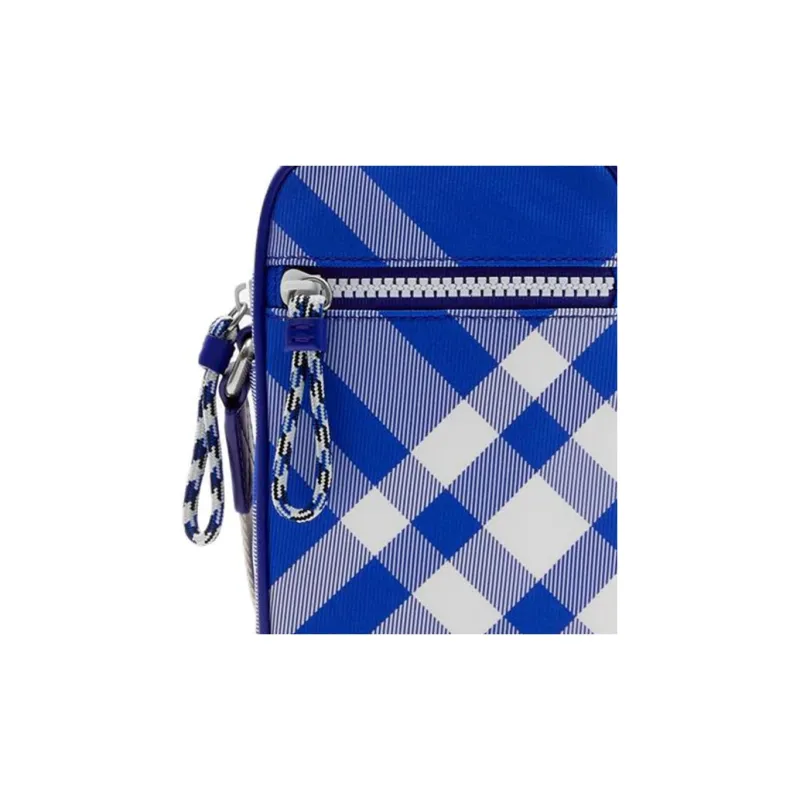 Burberry Polyamide Patchwork Leather Cell Phone Pouch Shoulder Bag Crossbody Bag Kids' Knight Blue-4
