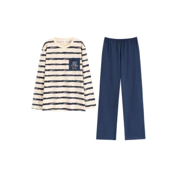 Pretty Lady Home Suit Men's Ecru Stripes