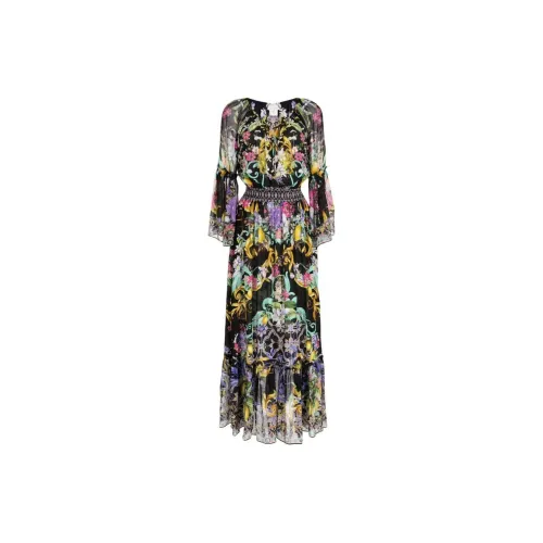 CAMILLA Graphic-print Silk Maxi Dress