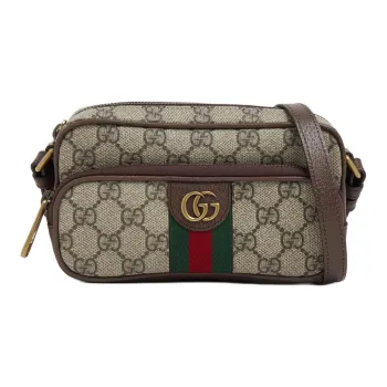 GUCCI Ophidia Canvas With Leather Trim Crossbody Bag, Shoulder Bag Men's