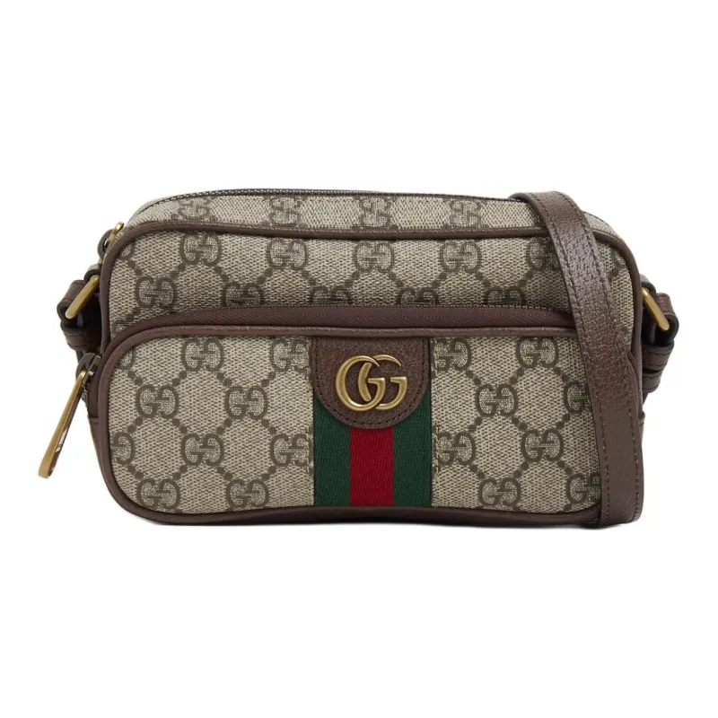 GUCCI Ophidia Canvas With Leather Trim Crossbody Bag, Shoulder Bag Men's-0