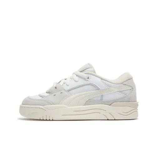 PUMA 180 Leather Skateboard Shoes Unisex Low-Top White Gray