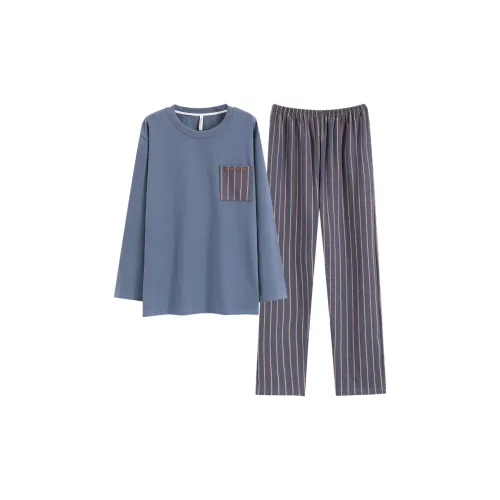 Pretty Lady Home Suit Men's Blue Gray
