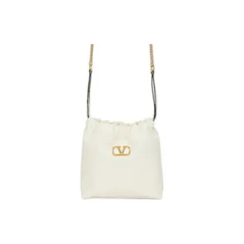 Valentino Calfskin Bucket Bags Crossbody Bag Shoulder Bag Women's White