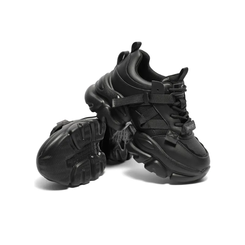 Senda Chunky Sneakers Women's Low Top Black/Gray-8