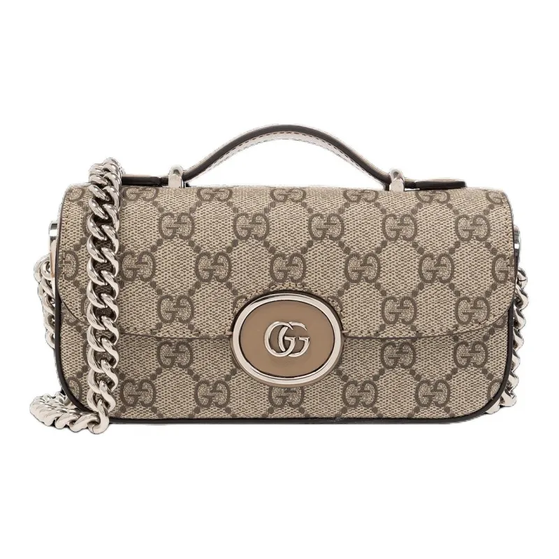 GUCCI Canvas Canvas Bag Handbag Shoulder Bag Mini Women's Beige/Ebony-0