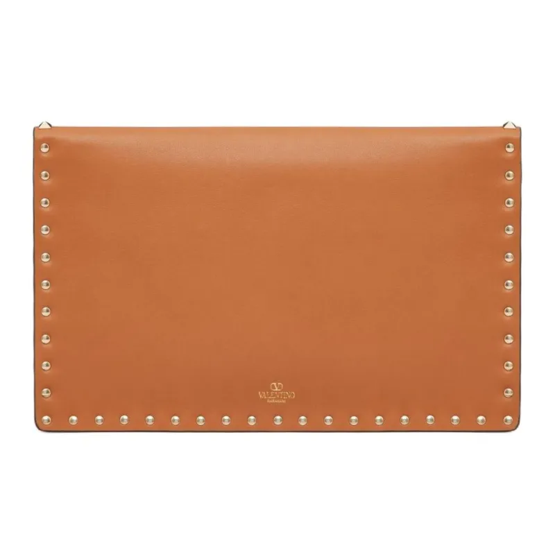 Valentino Raffia Clutch Women's Natural Color Stacked Almonds-3